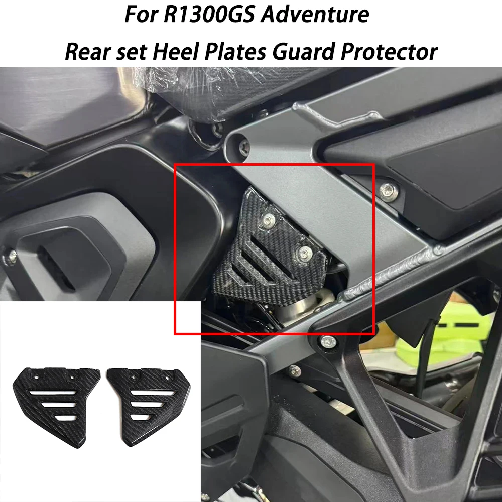 Motorcycle carbon fiber FootPeg Footrest Rear set Heel Plates Guard Protector For BMW R1300GS ADV R1300 GS Adventure 2024 2025