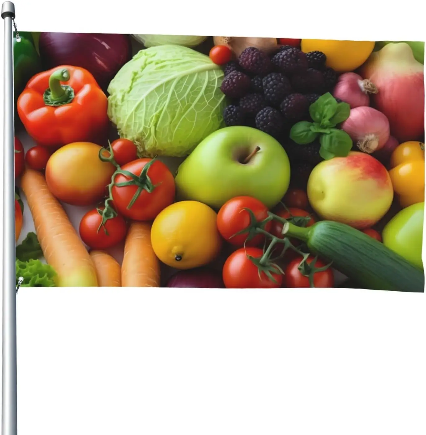 Flagicts 100% Polyester Fresh Fruits and Vegetables Flag