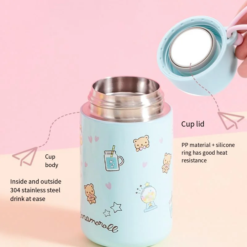 Sanrio Hellokittys My Melody Cinnamoroll Kuromi Steel Insulated Cup Portable Water Bottle Outdoor Sports Thermos Drinking Flask