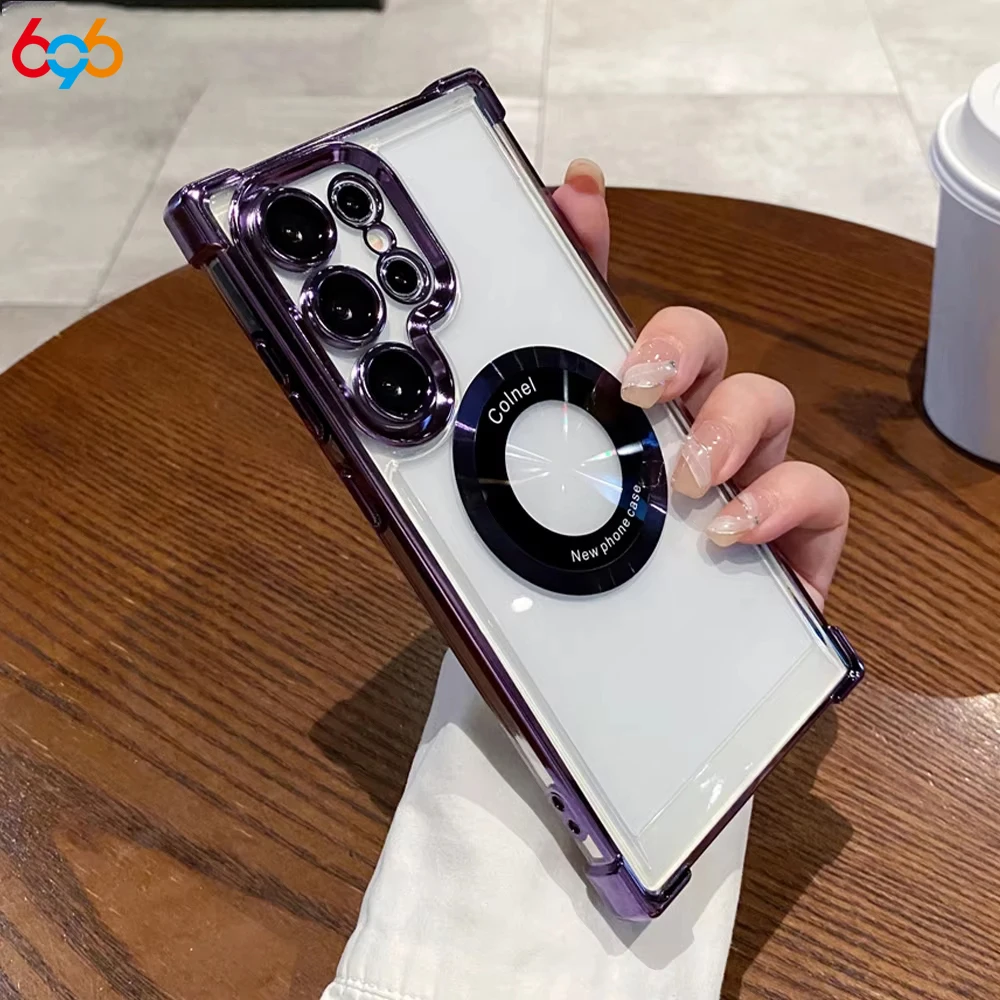 Untuk Samsung Galaxy S24 Ultra Casing Transparan Antiguncangan Empat Sudut untuk ZFlip5 untuk S22 Plus S23 FE Sampul untuk ZFold6 Casing Ponsel