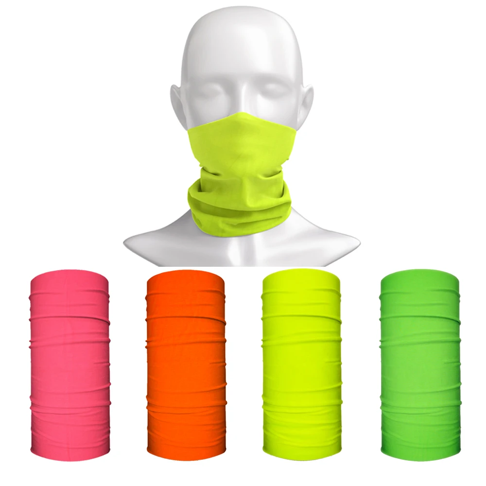 Neon Cor Sólida Máscara Facial para Homens e Mulheres, Pescoço Gaiter, Proteção Solar, Bandanas Dustproof, Windproof Face Shield Scarf, Moda ao ar