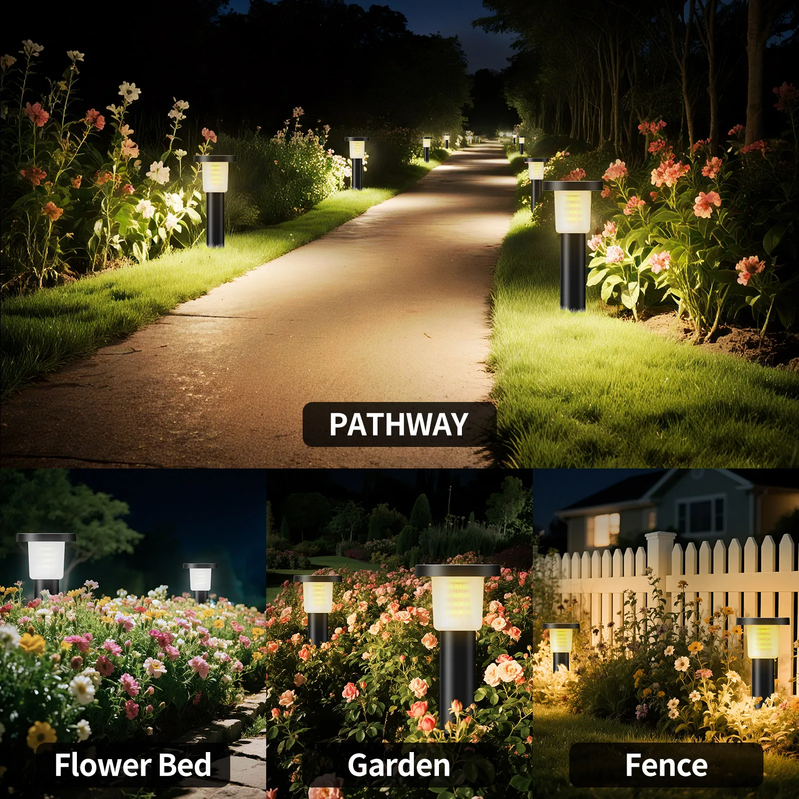 

2Pack Solar Outdoor Lights Garden Lantern Solar Powered Lamp Waterproof Landscape Lighting Pathway Yard Lawn Garden Decoration