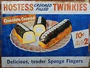 Vintage Metal Tin Signs Hostess Cream Filled Twinkies Signs Retro Road Signs Retro Metal Wall Man Cave 8x12 inches Metal