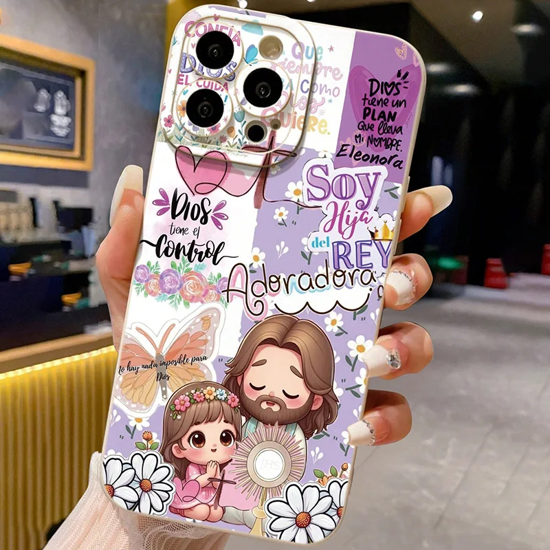 Capa de Celular TPU Macia com Pintura Religiosa Colorida de Jesus para iPhone 17 Pro Max Air 17E 16E 16 15 14 13 12 11 7 8 Plus CoverXS X XR