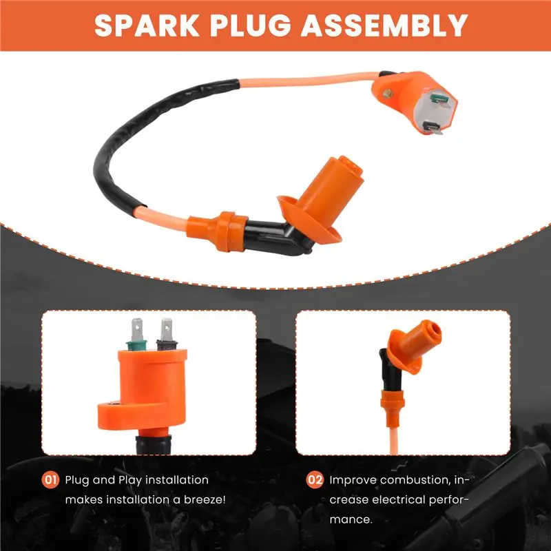 Motorcycle Modification Racing Ignition Coil Spark Plug CDI For GY6 GY6 50Cc 125Cc 150Cc 4-Stroke Engine Scooter Moped