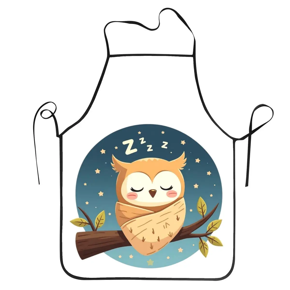 

Фартуки Sleepy Owl Dreaming, фартуки для шеф-повара, приготовления пищи, выпечки, водонепроницаемый нагрудник, кухонный сарафан для чистки для женщин и мужчин, живопись