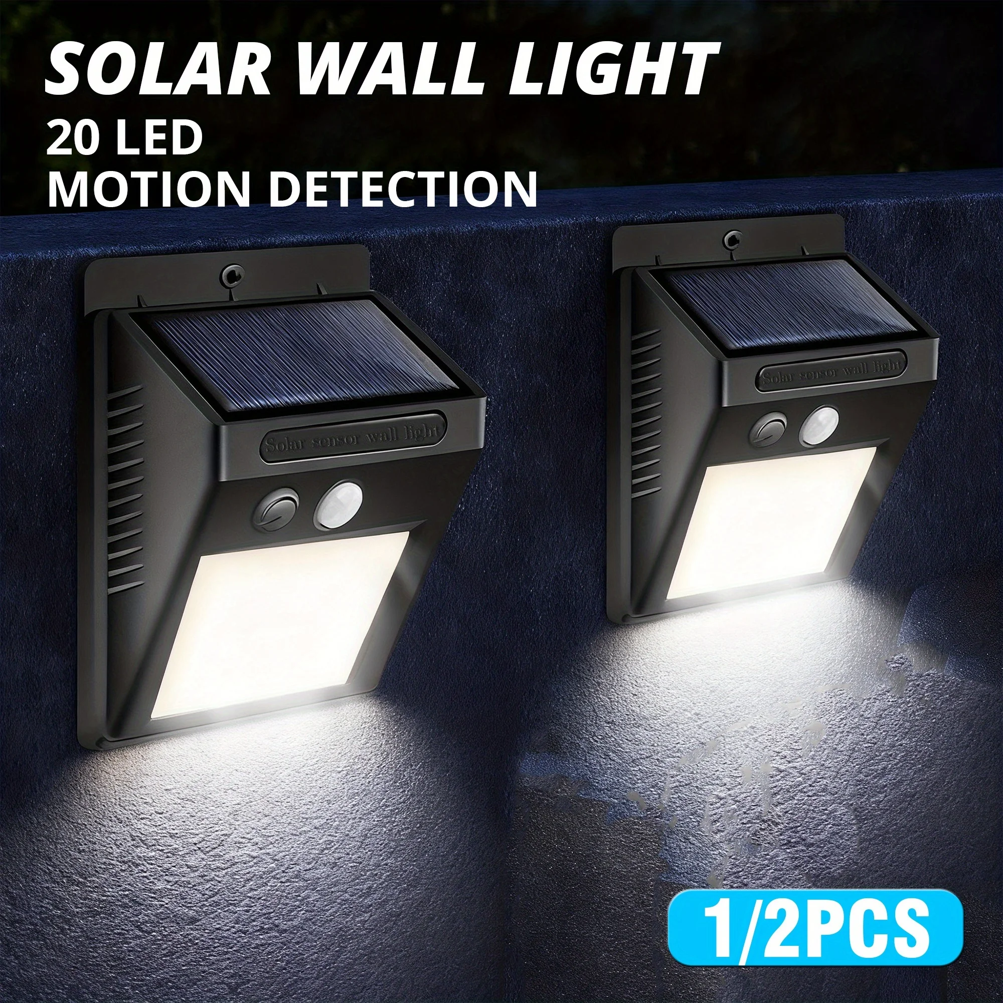 20LED Solar Lights Outdoor With 3 Mode Waterproof Motion Sensor Security Lighting LED Wall Street Lamp for Garden Porch Light