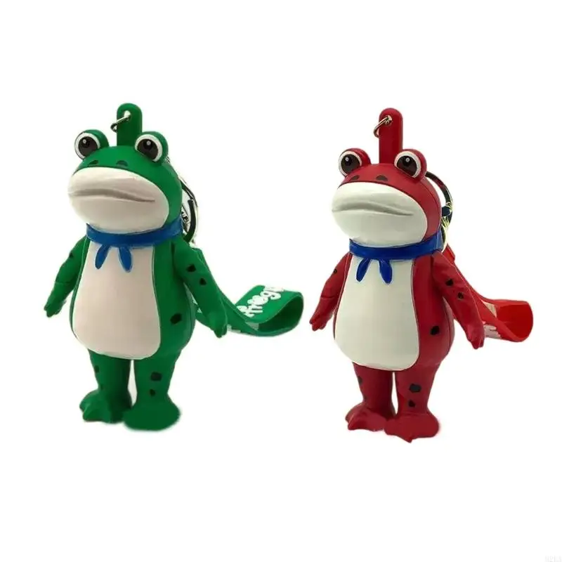 

2025 New Simple Fidgets Toy Press Saluting Frogs Keychain Stress Relief Hand Toy Backpack Charm Accessories Valentines Day