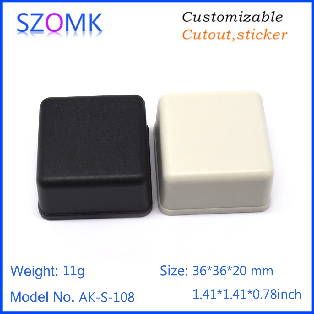 SZOMK electrical box plastic (10Pcs) 36*36*20mm abs swith housing for pcb board distribution box plastic box electronics