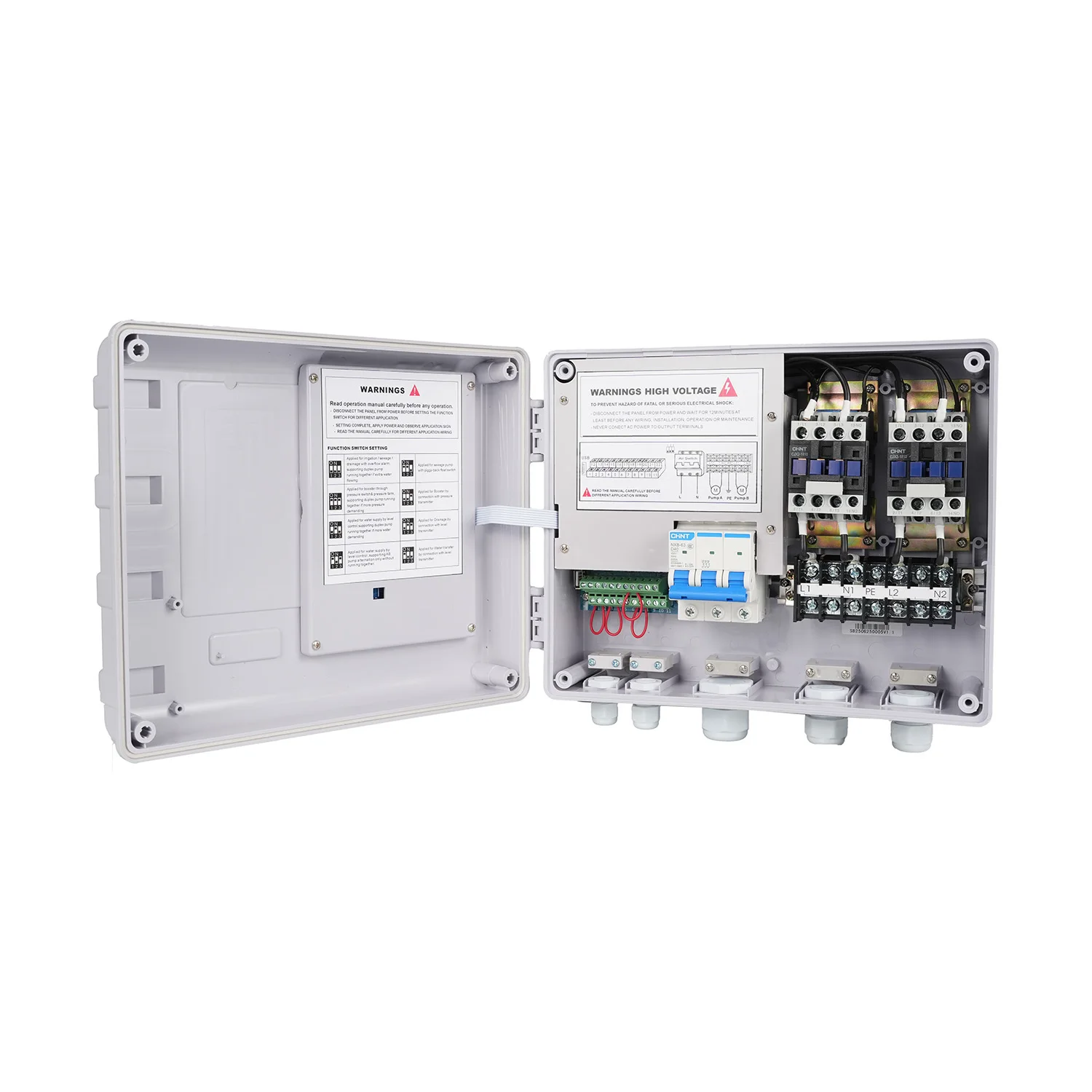 L922 PLUS 220V OEM Intelligent Single Phase Duplex  Water Pump Control Box for Industry Electric Fully Automatic/Manual Control