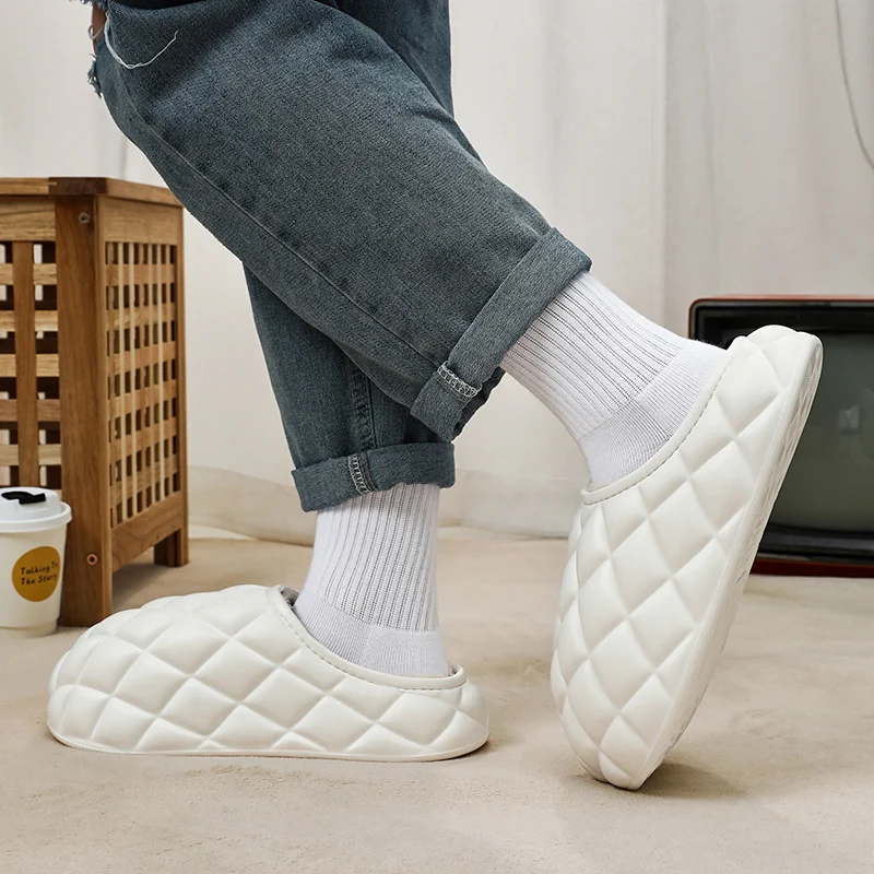 شبشب قطني شتوي للزوجين بفتحات، مبطن للدفء، شبشب قطني مقاوم للماء والانزلاق #2