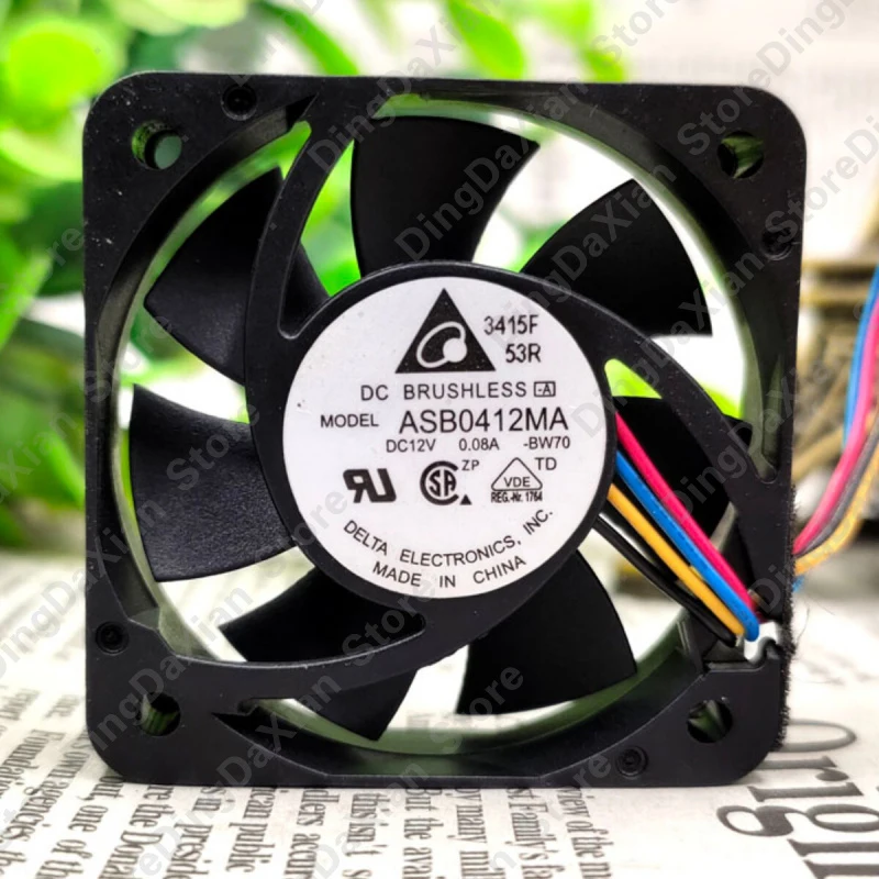 l 1PCS 4-Wire Switch Industrial Cooling Fan For DELTA ASB0412MA | 12V 0.08A 40×40×10mm 4CM