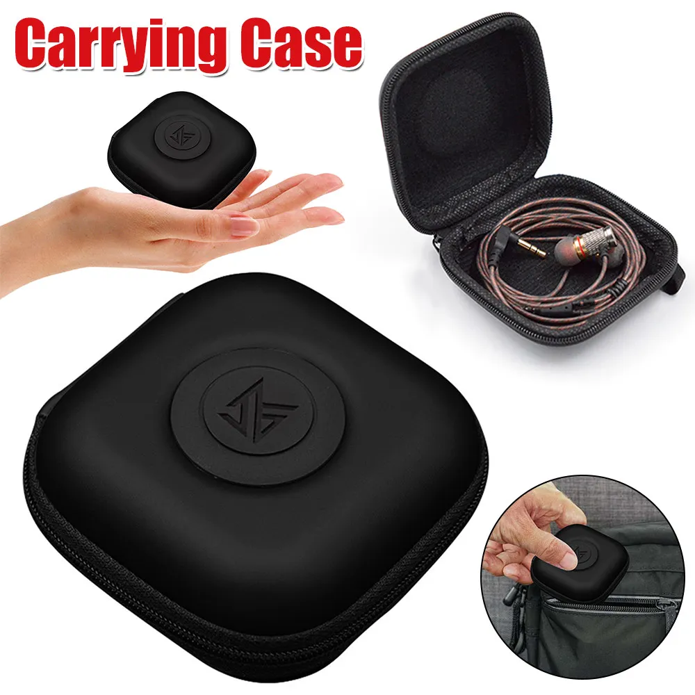 

Чехол из искусственной кожи для наушников, ударопрочный, портативный, с ремешком, сумка-футляр для наушников, дорожный маленький карманный чехол для IEM KZ