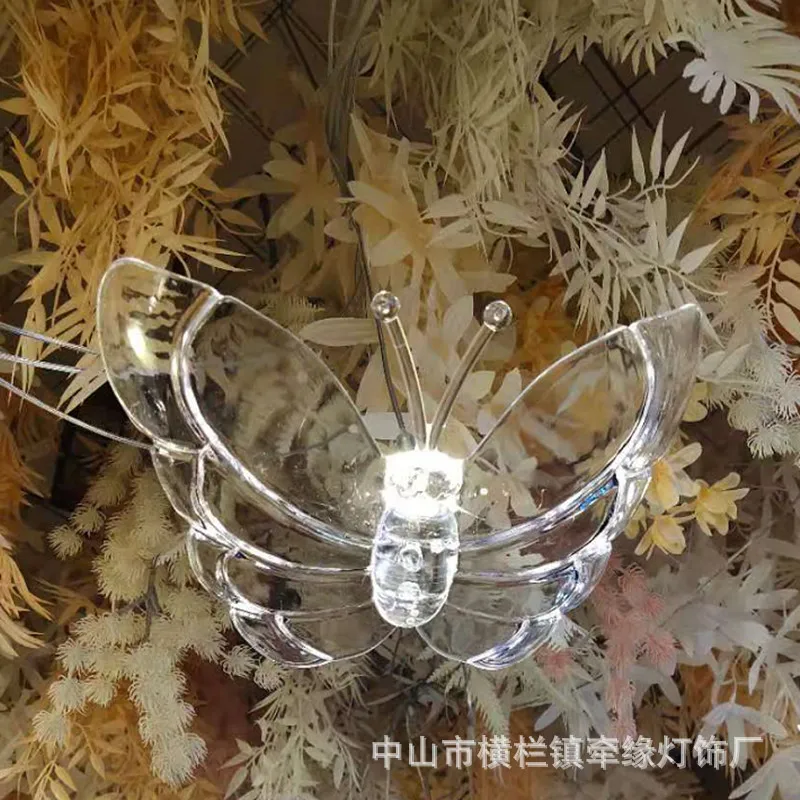 

Manufacturer's direct supply of wedding props, ceiling decoration lights, transparent acrylic brushed butterfly hanging strings,