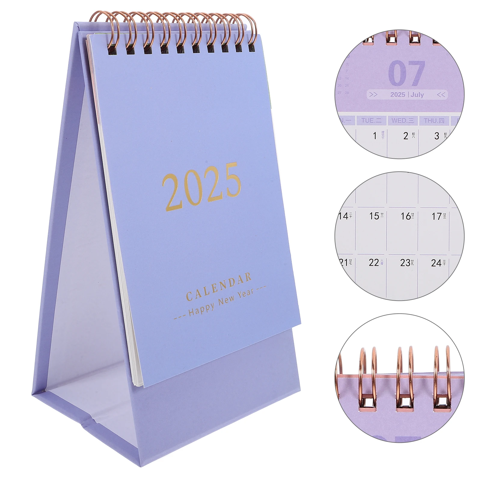 

Minimalist 2025 Desk Calendar Standing Flip Format Sturdy Paper Material Calendar for Office Home Daily Planning Tool