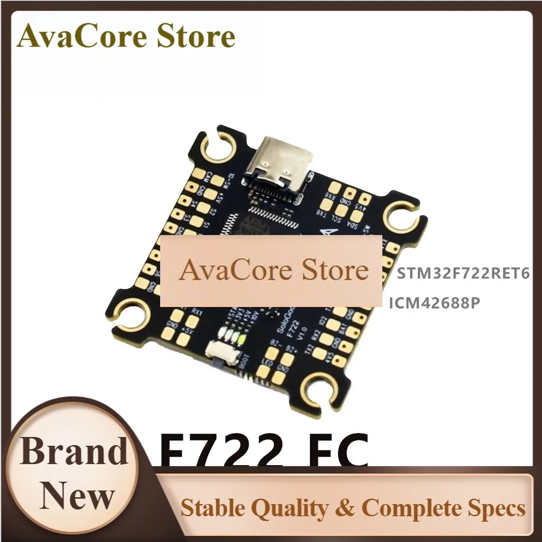 AvaCoreFor SoloGood F722 Flight Controller V1.0 BLHeli_S 60A 30.530.5mm Flight Stack Suitable For FPV X8 Drone