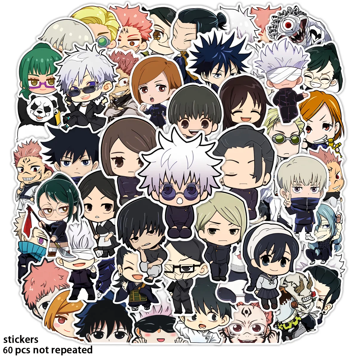 

50pcs Anime Jujutsu Kaisen Animation Q Version Sticker Decoration Mobile Phone Case Luggage Computer Laptop Waterproof Stickers