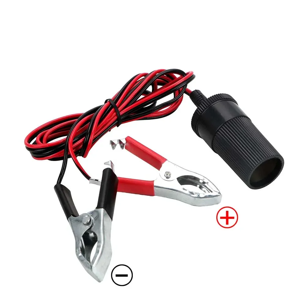 

12V 15A Female Battery Socket Plug with Terminal Clamp Clip, Car Cigarette Lighter Power Socket Adapter for Accessories