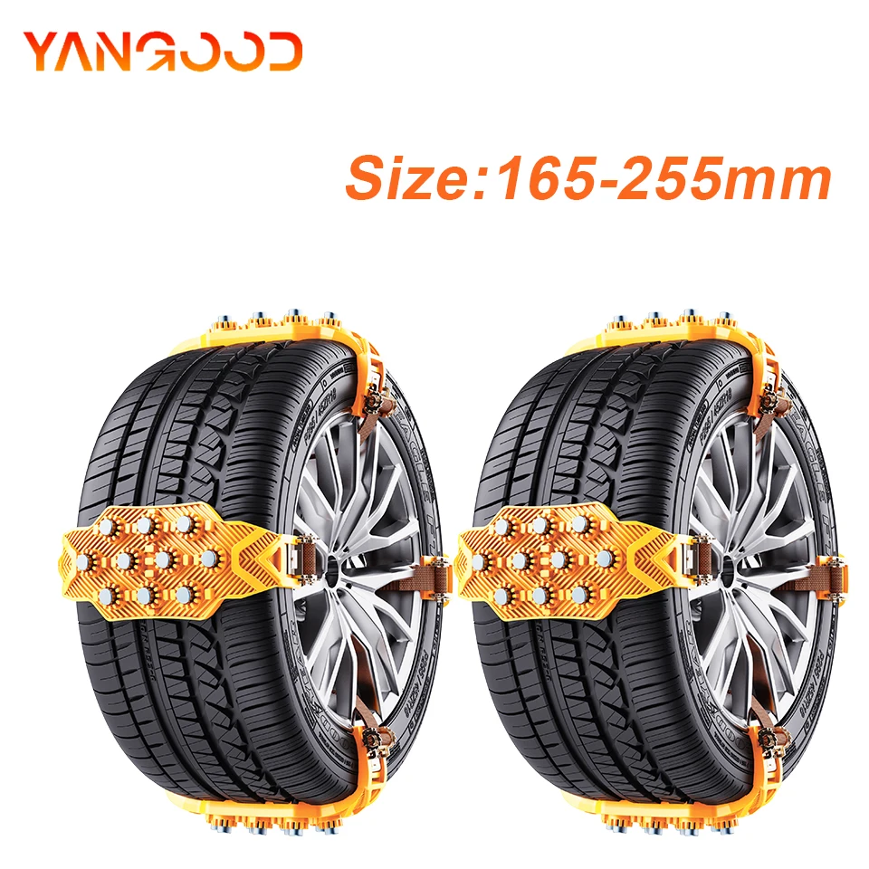 

Anti-skid Car Snow Chains For Small Cars SUV Iron Reusable Tire Chains With Buckle Easy Installation Emergency For Icy Condition