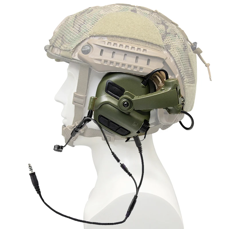 EARMOR Helmet Headset, M31X, Active Shooting Earmuffs, Tactical Communication Headset, M31 + S10D and S27 Microphone