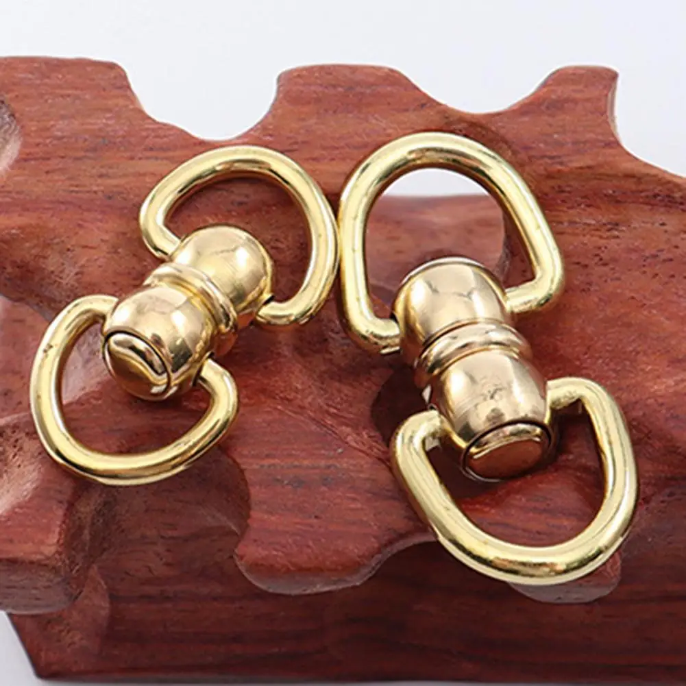 3Pcs Key Ring Vintage Brass Rotating 8-shaped Key Ring Hardware Connector Swivel Hook Clasp Bag Keychain Pendant Component