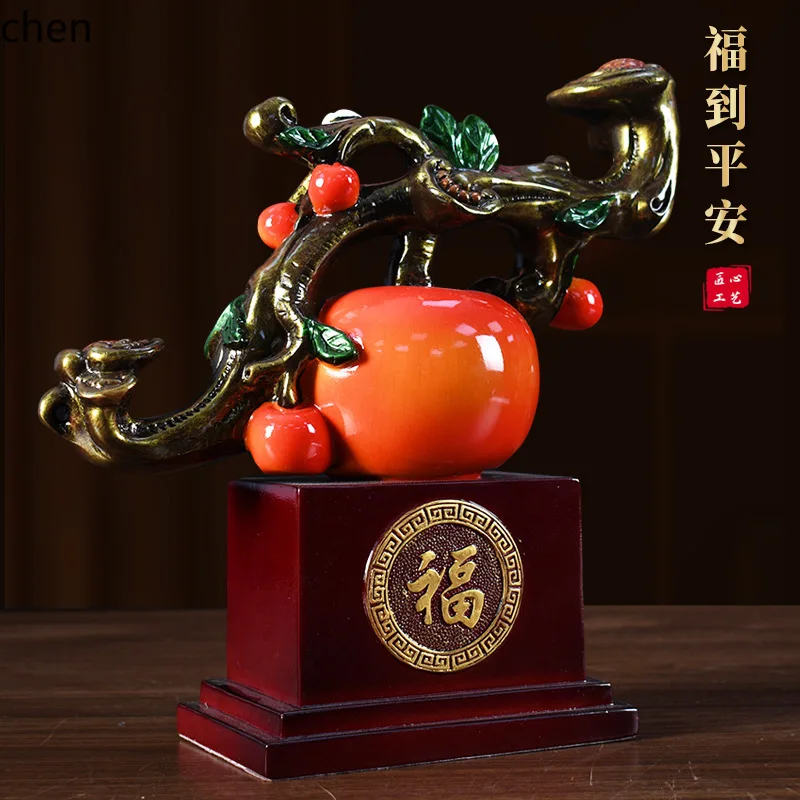 LXC Peaceful and Auspicious Apple New Year Ornament Housewarming Gift Living Room Entrance TV Cabinet Wine Cabinet Decoration