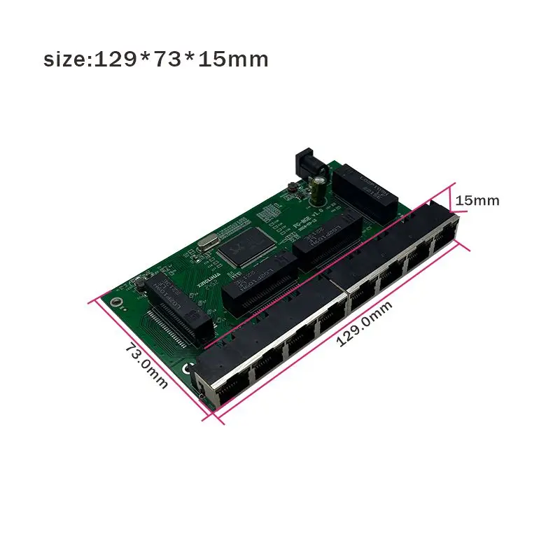 Module de Commutateurs Industriels Réseau Ethernet, 8 Ports, 10 m, 100 m, 1000m, 5V-16V
