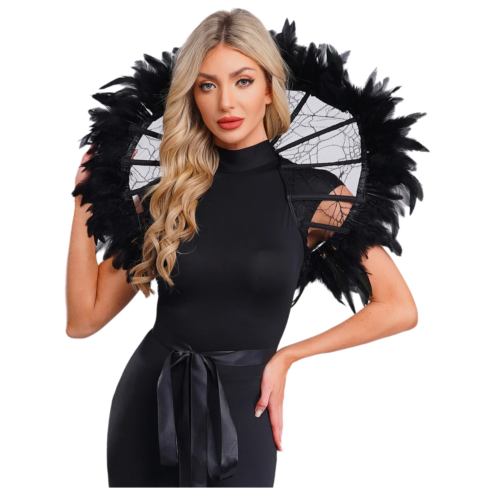 Accessorio per costume da collare da vampiro con colletto da vampiro, colletto rialzato disossato, unisex adulto, donna, uomo, Halloween