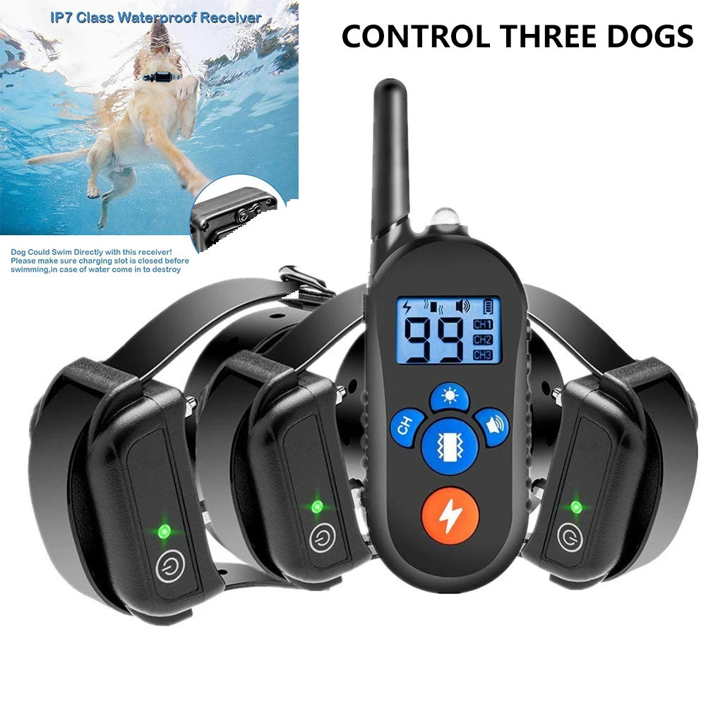 

Electric Dog 800m Training Collar Remote Control Waterproof Pet Dog Bark Stop for All Size Shock Vibration Electric Shocker