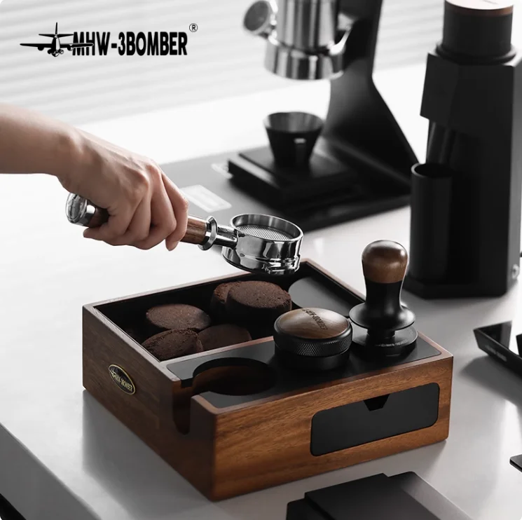 

MHW-3BOMBER Multifunctional Coffee Knock Box Handle Bracket Home Coffee Bar Press Seat