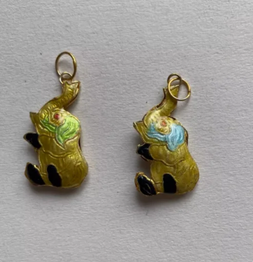 Cute Cloisonne Enamel Elephant Charms for Jewelry Making Findings DIY Fashion Accessories Handmade Animal Pendants