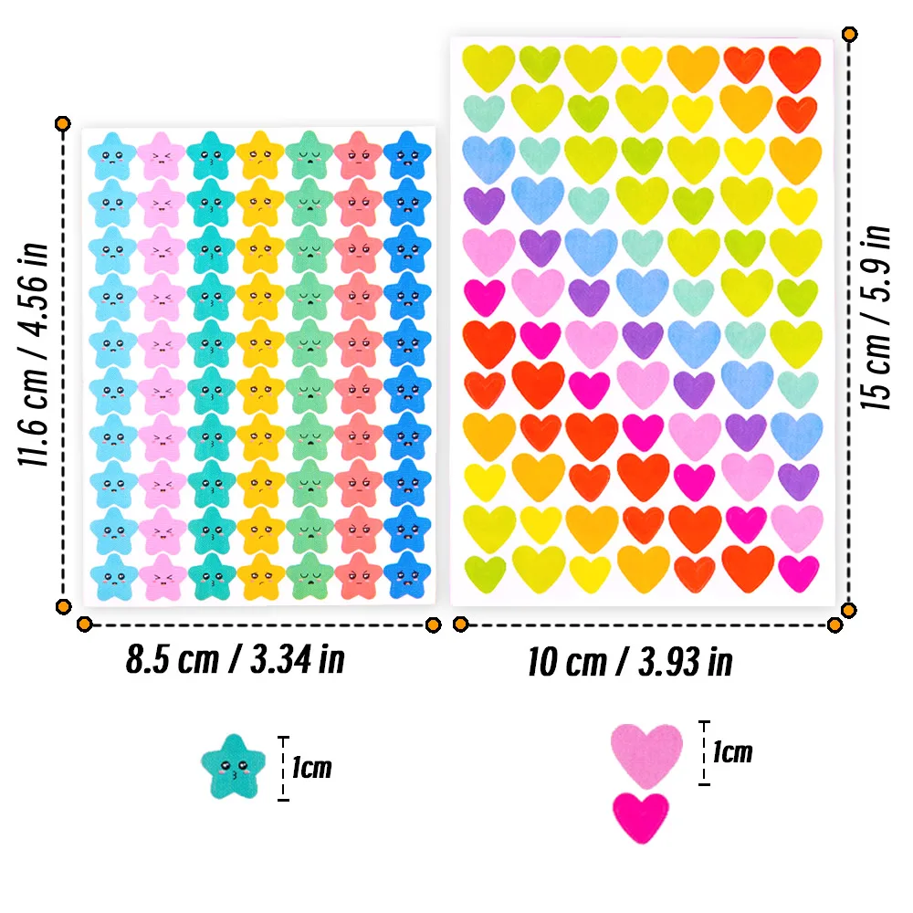 4200 Lembar Paket Stiker Tanda Hadiah Hati/Lingkaran/Bintang DIY Stiker Alat Tulis Koper Skateboard Dekorasi Mainan Hadiah Laptop Ponsel