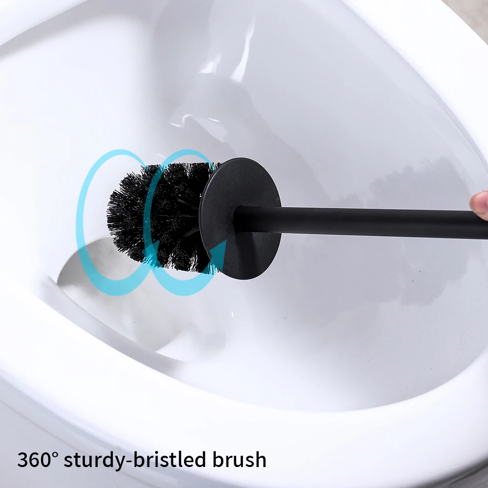 Stainless Steel Bathroom Toilet Brush Holder Accessories Black Toilet Brush Wall Mounted WC Cleaner Brush Cleaning Tools