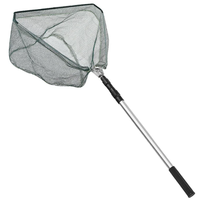 Fishing Landing Net Aluminum Alloy Telescopic Handle Foldable Mesh Safe Fish Catch Release Tool