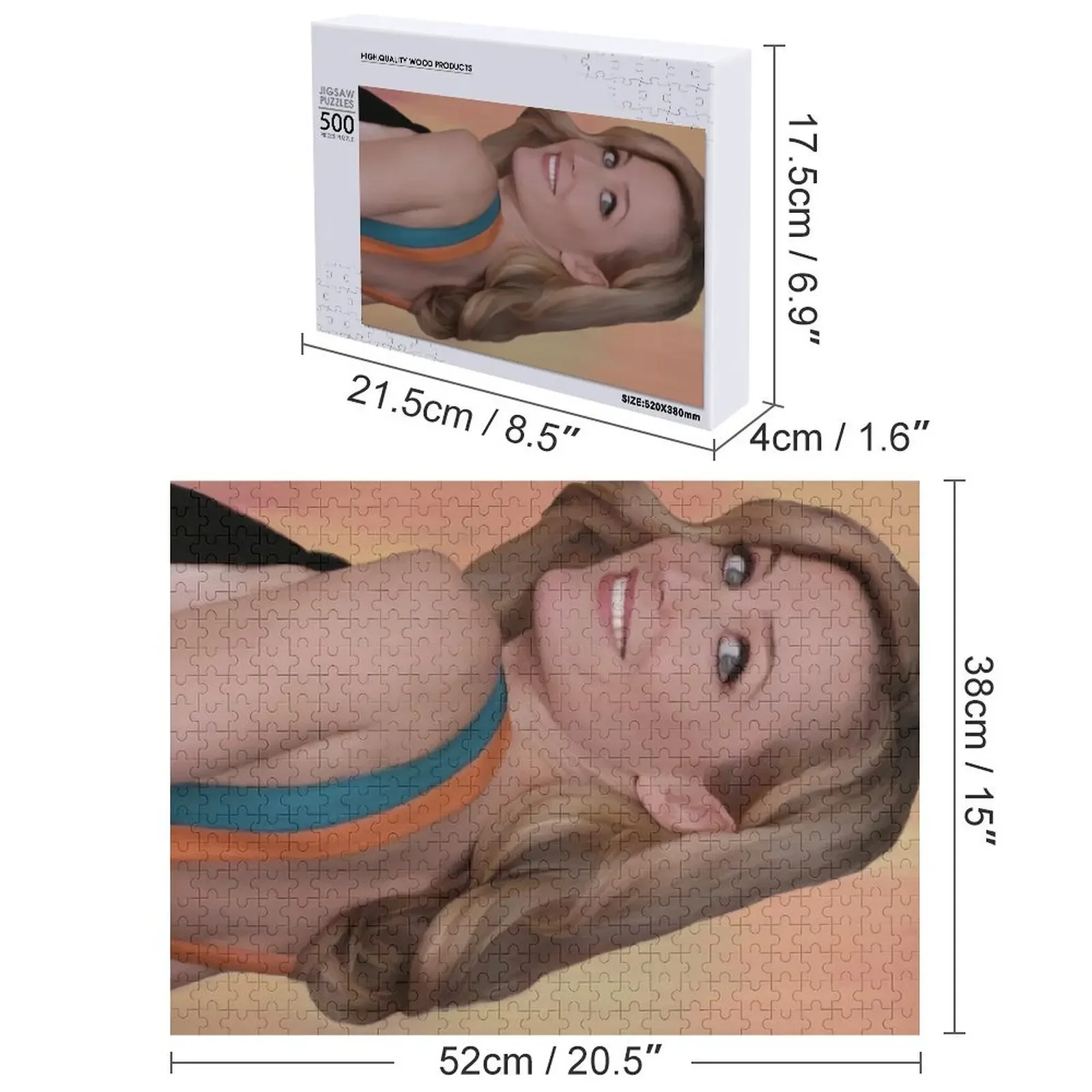 Gillian Anderson pintura al óleo rompecabezas personalizado foto rompecabezas