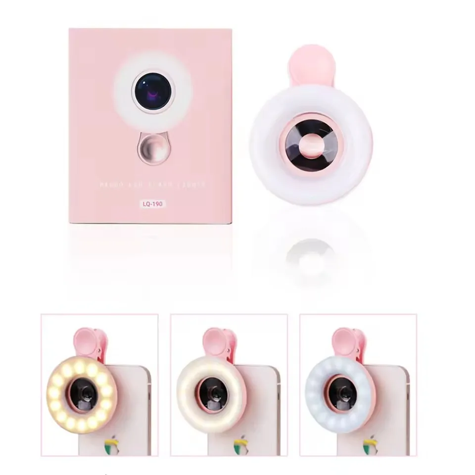 2 in 1 HD Mobile Macro Lens 15X Zoom Magnifier with LED Light Hands-Free Phone Clip Lens for Smartphone Photography Accessories