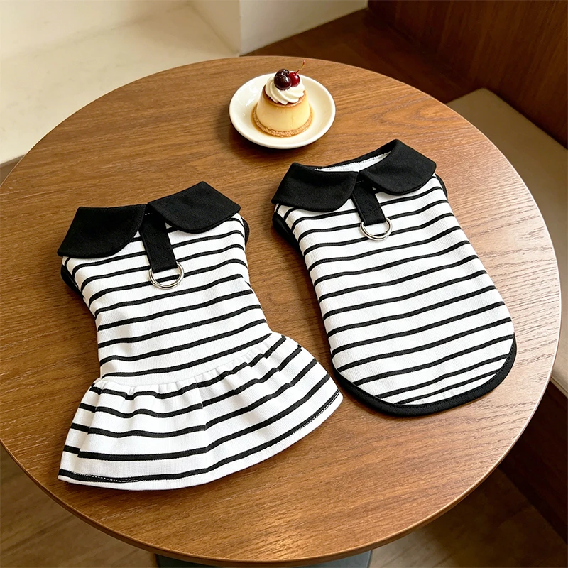 Chaleco de Verano para Perro, Vestido Simple a Rayas para Perro, Camisa Delgada y Transpirable para Chihuahua Yorkshire, Ropa de Exterior para Gatos y Cachorros, Disfraz para Mascotas