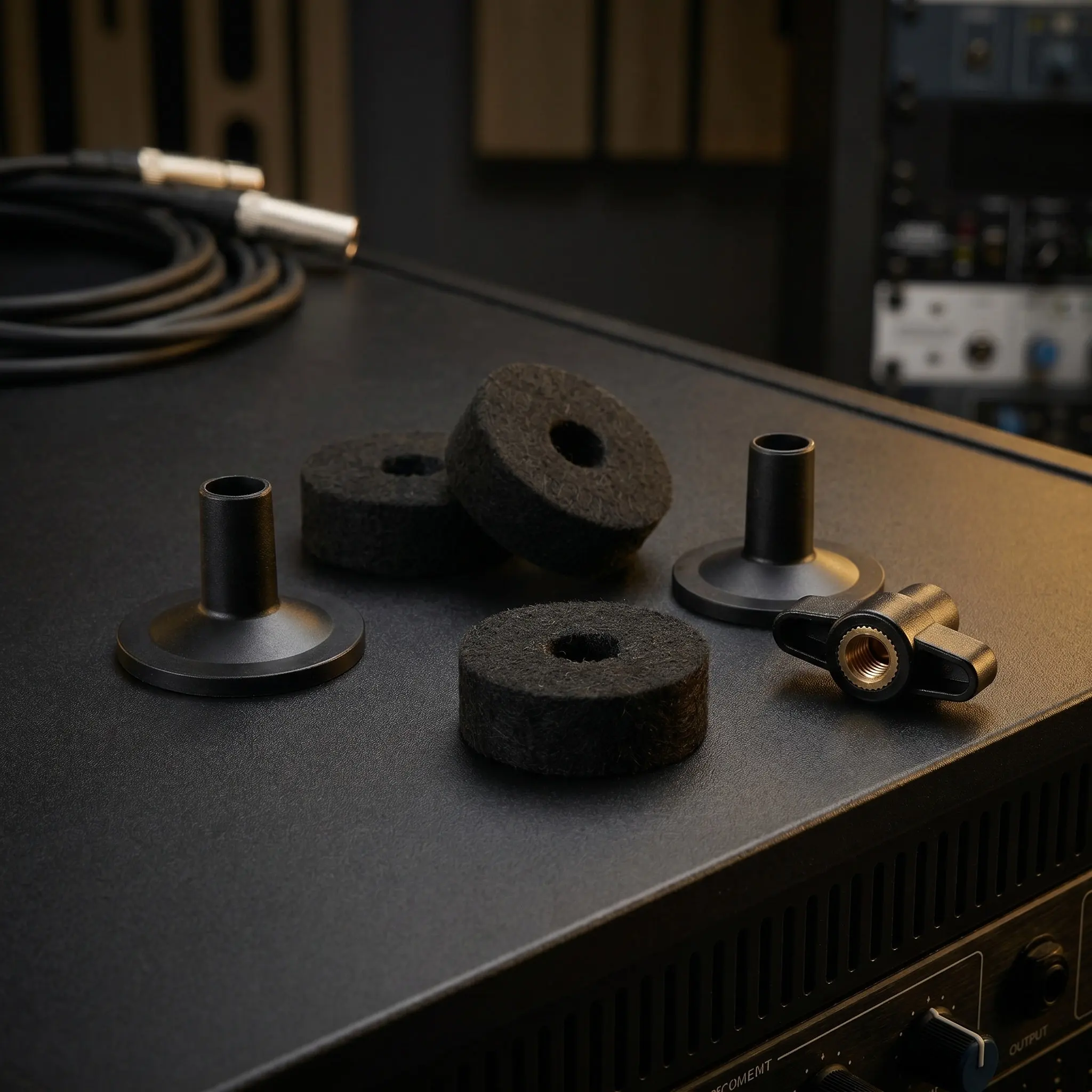 2Sets Drum Cymbal Pads Felt Set Cymbal Sleeve Wing Nut Replacement Hardware Stable Support Prevent Noise Practice Live