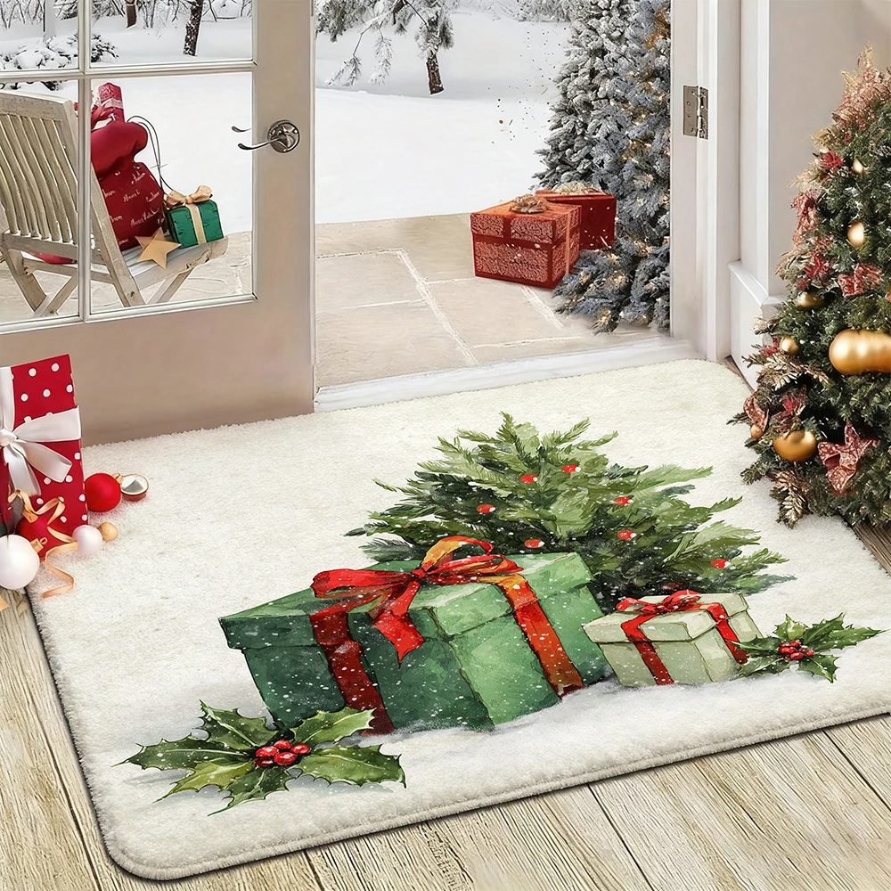 

Маленький ковер на рождественскую тематику, домашний декор, спальня, гостиная, прихожая, напольный коврик, ковер для кухни, ванной комнаты