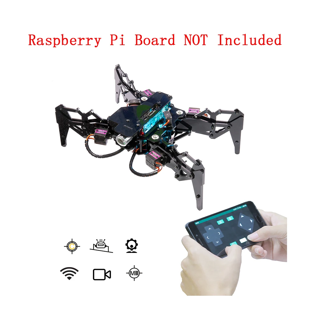 

Adeept DarkPaw Bionic Quadruped Spider Robot Kit for Raspberry Pi 3 Model B+/B/2B (Raspberry Pi Board Not Included)