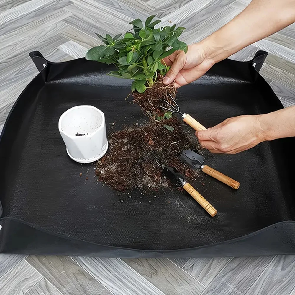 

4 Snaps Plant Transplanting Mats Portable Waterproof Planting Tool For Succulents Greenerys Thickened Leakproof Potting Mats