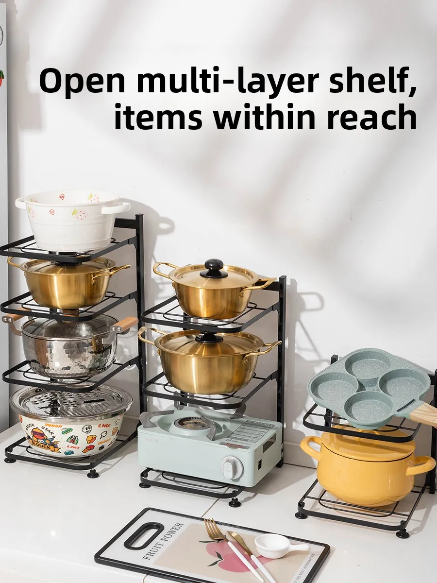 

Multi-Layer Pot Holder Kitchen Sink Free-Standing Storage Ra Utensil Storage Organizer Nordic Sle Home Use Cooking Tools