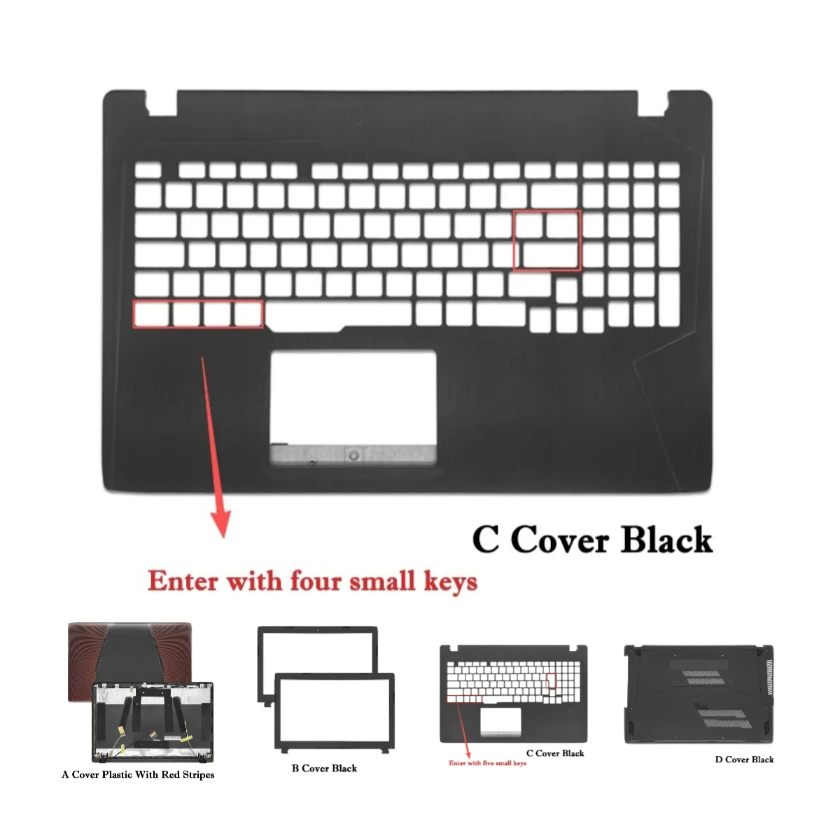 New For GL553 FX553 ZX553 FZ53 FX53 KX53 Metal Laptop LCD Back Cover Front Bezel Palmrest Bottom Case Hinge Replace Cover