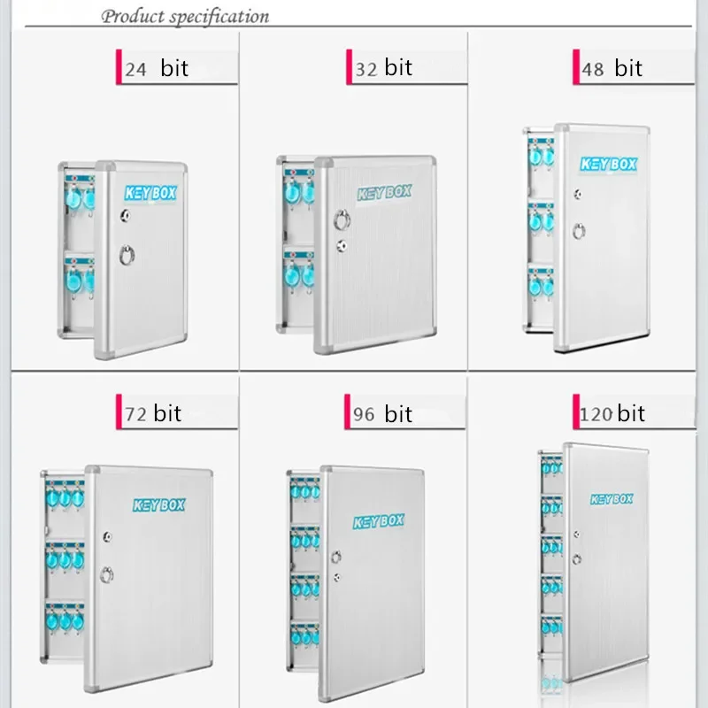 벽걸이형 키 박스 알루미늄 프레임 ABS 기숙사 임대 주택 보안 보호 키 안전 보관 관리 캐비닛 잠금 장치