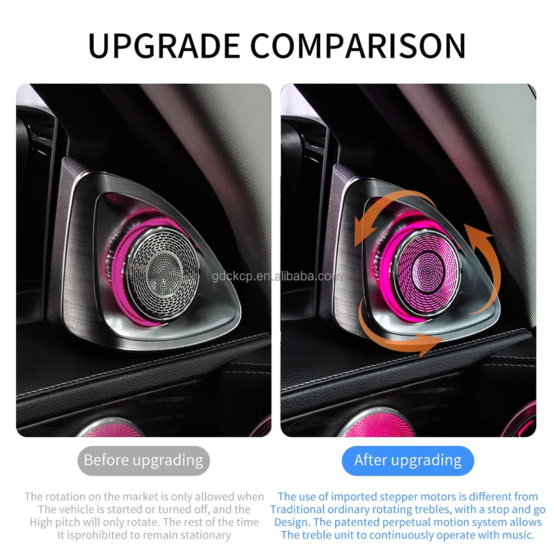 NewCKCP 64-color 4D Perpetual Motion Rotating LED Speaker Ambient Lighting System for Mercedes-Benz C-Class W205 22-25 Interior