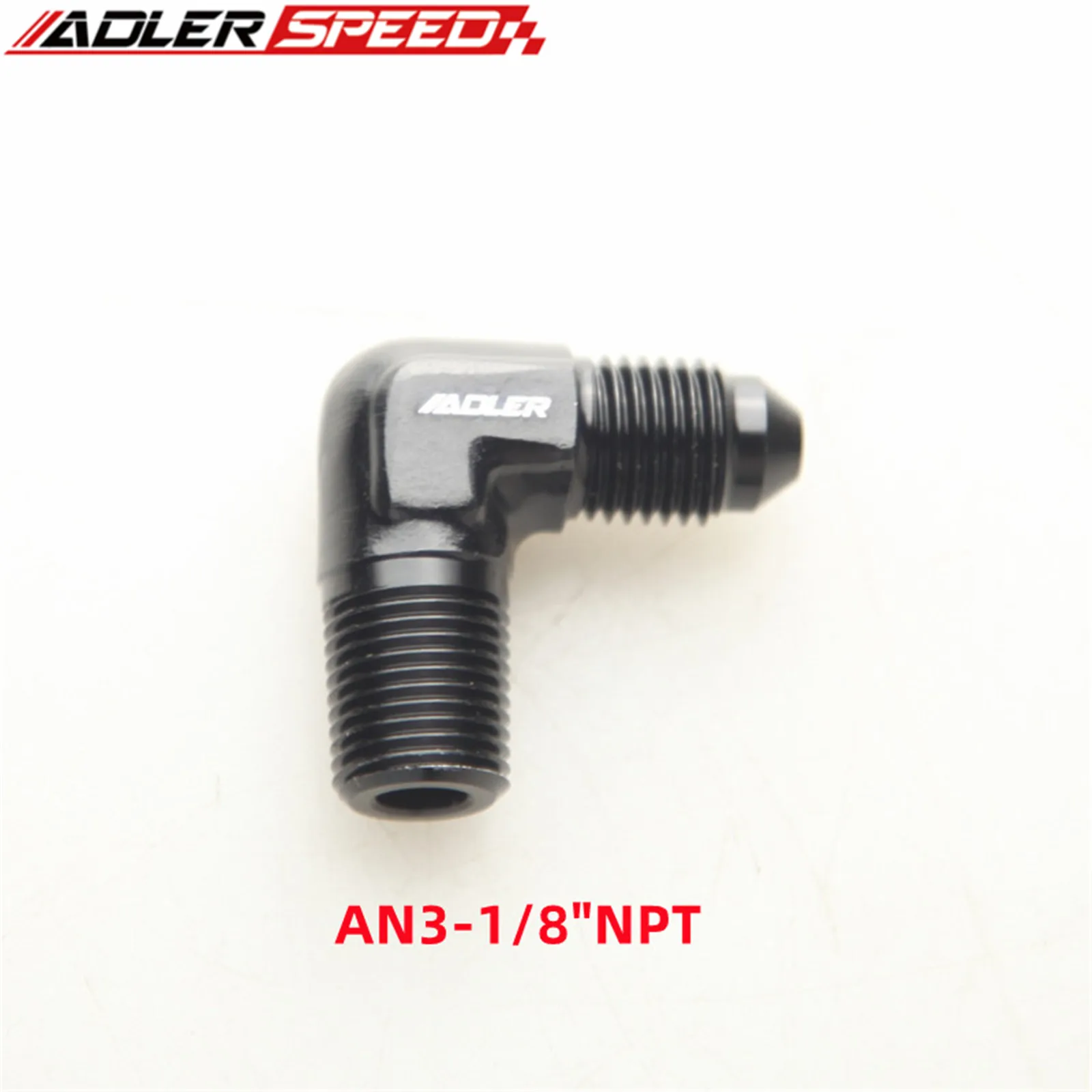 ADLERSPEED 45 / 90 Degree  AN3 Male To 1/8" NPT Male Adapter Male Hose Fitting Adaptor Aluminum Blue / Black - Image 3