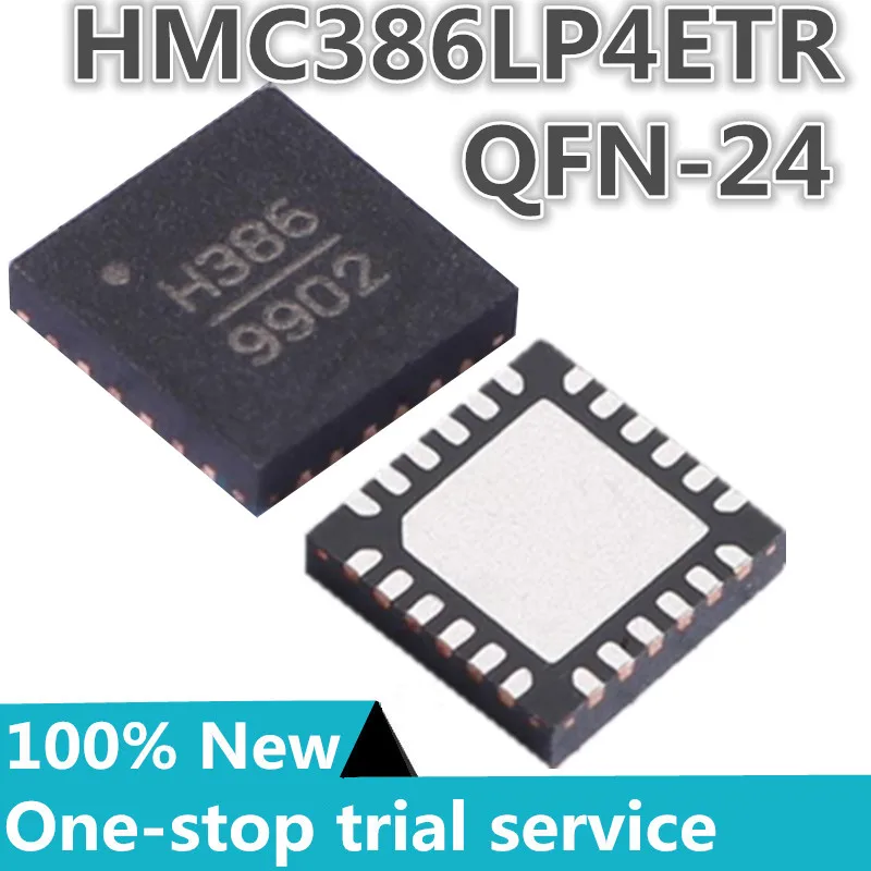 

1-10PCS %New original HMC386LP4E HMC386LP4ETR silk screen H386 QFN-24 RF amplifier IC 2.6GHz ~ 2.8GHz