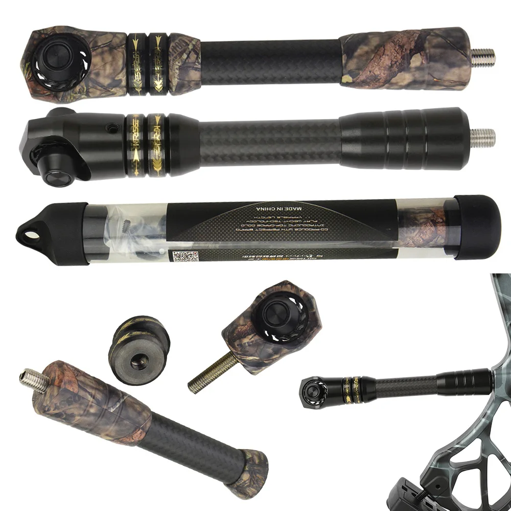 

7" Bow Stabilizer Carbon Fiber Rod Reduces Vibration Counterweight Damping Compound Bow Archery Hunting Shooting Shock Absorber
