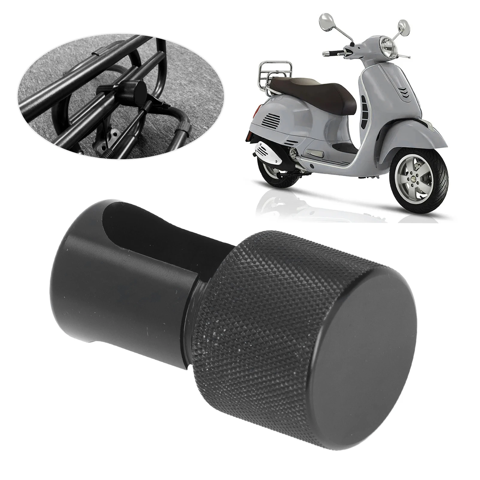 

Black CNC Aluminum Luggage Bracket Buckle Clip for Vespa GTS SPRINT LX - PRIMAVERA Motorcycle Tie Down Replacement Accessory