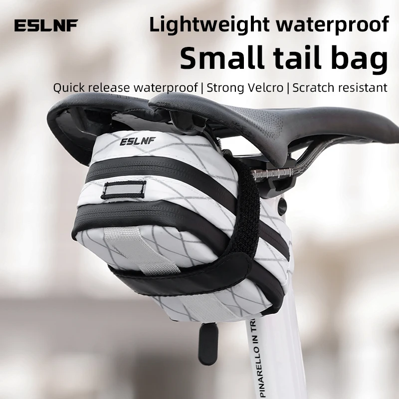 

ESLNF Waterproof Road Bicycle Saddle Bag Portable Mini MTB Rear Bag Reflective Cycling Storage Bag Bike Accessories